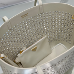 Large Perforated Leather Tote Bag - Image 4